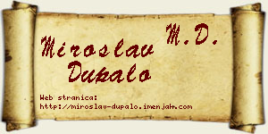 Miroslav Dupalo vizit kartica